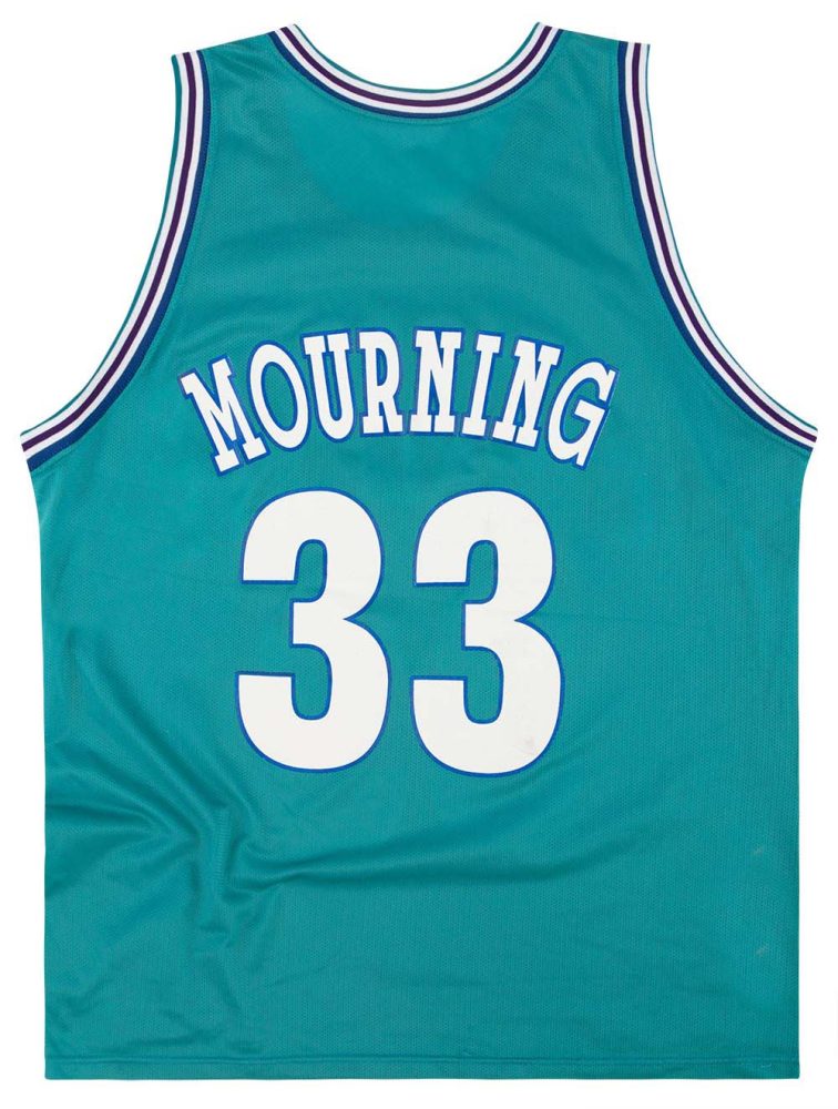 1992-95 CHARLOTTE HORNETS MOURNING #33 CHAMPION JERSEY (AWAY) L 2 1992 95 hornets mourning 33 champion usa away back 2 2 b38f4fca 4401 439e 9df6 66c673a14840