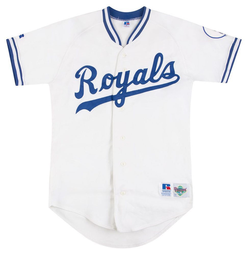 1992 KANSAS CITY ROYALS AUTHENTIC RUSSELL ATHLETIC JERSEY (HOME) S 1 1992 royals russell auth. home front