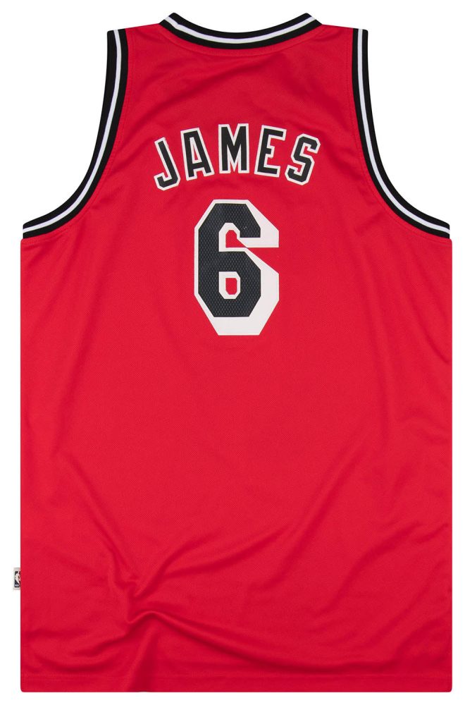 1995-99 MIAMI HEAT JAMES #6 ADIDAS HARDWOOD CLASSICS SWINGMAN JERSEY (ALTERNATE) L 2 1995 99HeatJames 6AdidasHWCSwing Back