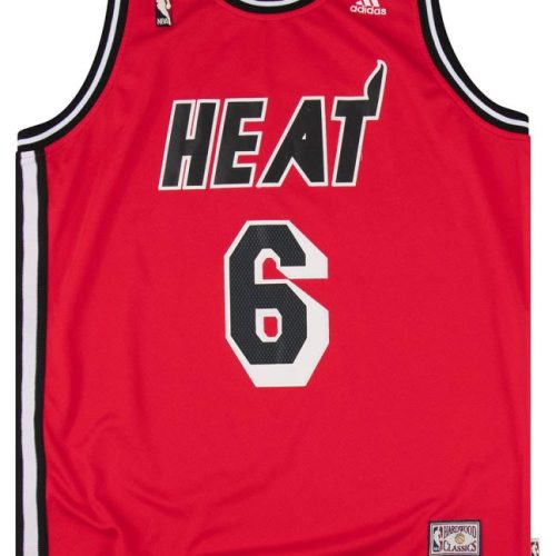 1995-99 MIAMI HEAT JAMES #6 ADIDAS HARDWOOD CLASSICS SWINGMAN JERSEY (ALTERNATE) L