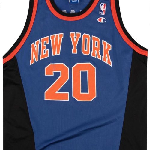 1997-01 NEW YORK KNICKS HOUSTON #20 CHAMPION JERSEY (AWAY) XXL