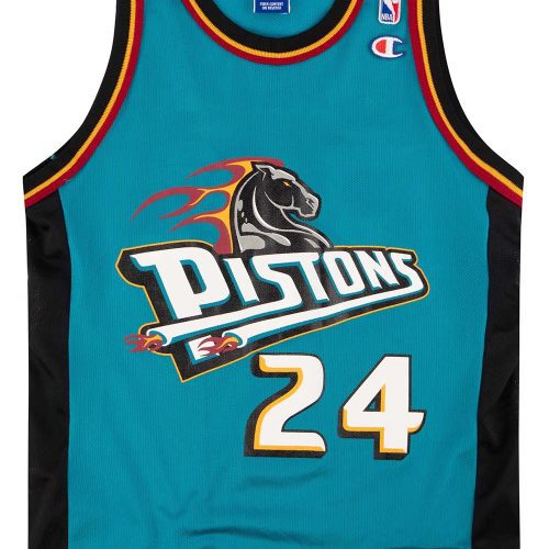 2000-01 DETROIT PISTONS CLEAVES #24 CHAMPION JERSEY (AWAY) M