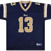 2002-03 ST. LOUIS RAMS WARNER #13 REEBOK ON FIELD JERSEY (HOME) L 4 2002 03 rams warner 13 reebok home front 1