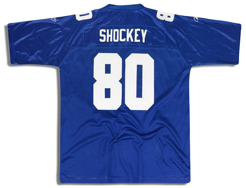 2002-04 NEW YORK GIANTS SHOCKEY #80 REEBOK ON FIELD JERSEY (HOME) XXL 2 2002 04 giants shockey 80 reebok home back 1 3 28422c42 316a 4003 8d92 cdf1239b2ec5