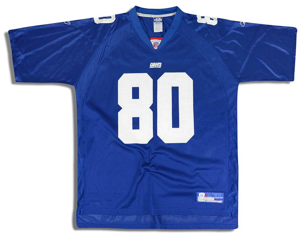2002-04 NEW YORK GIANTS SHOCKEY #80 REEBOK ON FIELD JERSEY (HOME) XXL 1 2002 04 giants shockey 80 reebok home front 1 3 230b7ff9 09c3 411a a274 35fe6c441080