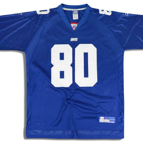 2002-04 NEW YORK GIANTS SHOCKEY #80 REEBOK ON FIELD JERSEY (HOME) XL
