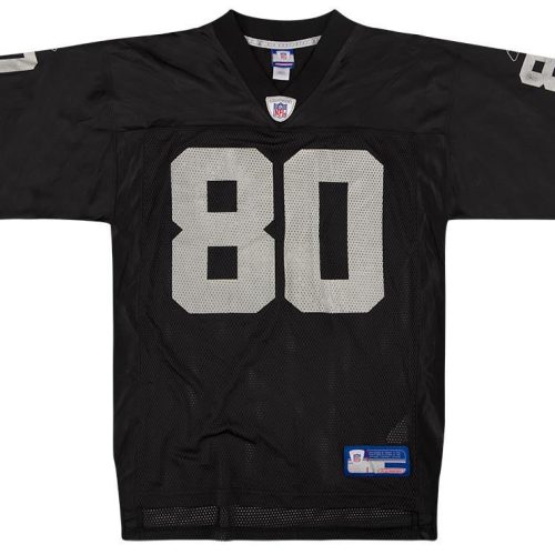 2002-04 OAKLAND RAIDERS RICE #80 REEBOK ON FIELD JERSEY (HOME) M