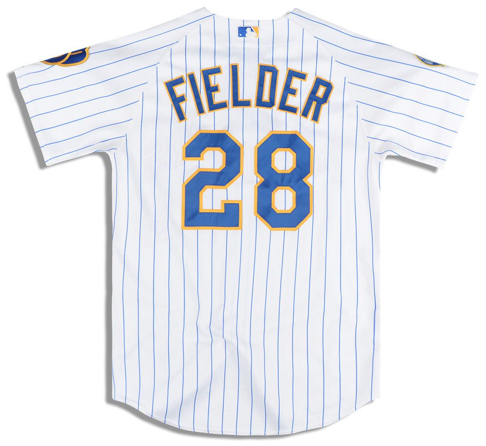 2007 MILWAUKEE BREWERS FIELDER #28 AUTHENTIC MAJESTIC JERSEY (ALTERNATE) L 2 2007 brewers fielder 28 auth. majestic alt. back