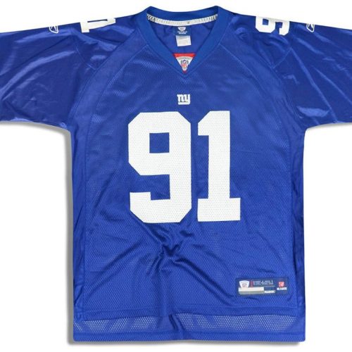 2008 NEW YORK GIANTS TUCK #91 REEBOK ON FIELD JERSEY (HOME) L