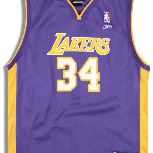 2002-04 LA LAKERS O'NEAL #34 REEBOK JERSEY (AWAY) Y