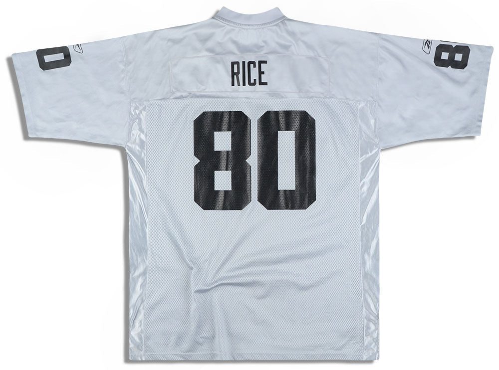 2004 OAKLAND RAIDERS RICE #80 REEBOK ON FIELD JERSEY (ALTERNATE) XL 2 21 07 2020jd0654 765a1137 0e71 4932 81c5 4f5d31912523