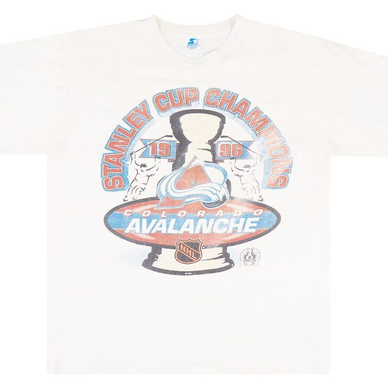 1996 COLORADO AVALANCHE STANLEY CUP CHAMPIONS STARTER GRAPHIC TEE L