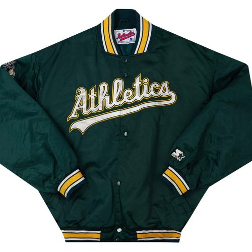 1995-99 OAKLAND ATHLETICS STARTER SATIN VARSITY JACKET XL