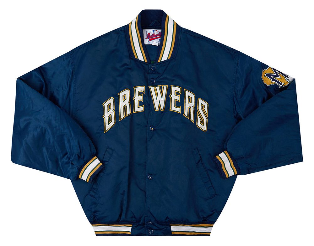 1994-99 MILWAUKEE BREWERS STARTER SATIN VARSITY JACKET L 1 AmericanSportJackets16
