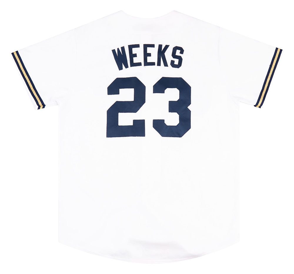 2005-08 MILWAUKEE BREWERS WEEKS #23 MAJESTIC JERSEY (HOME) L 2 BREH0501Back