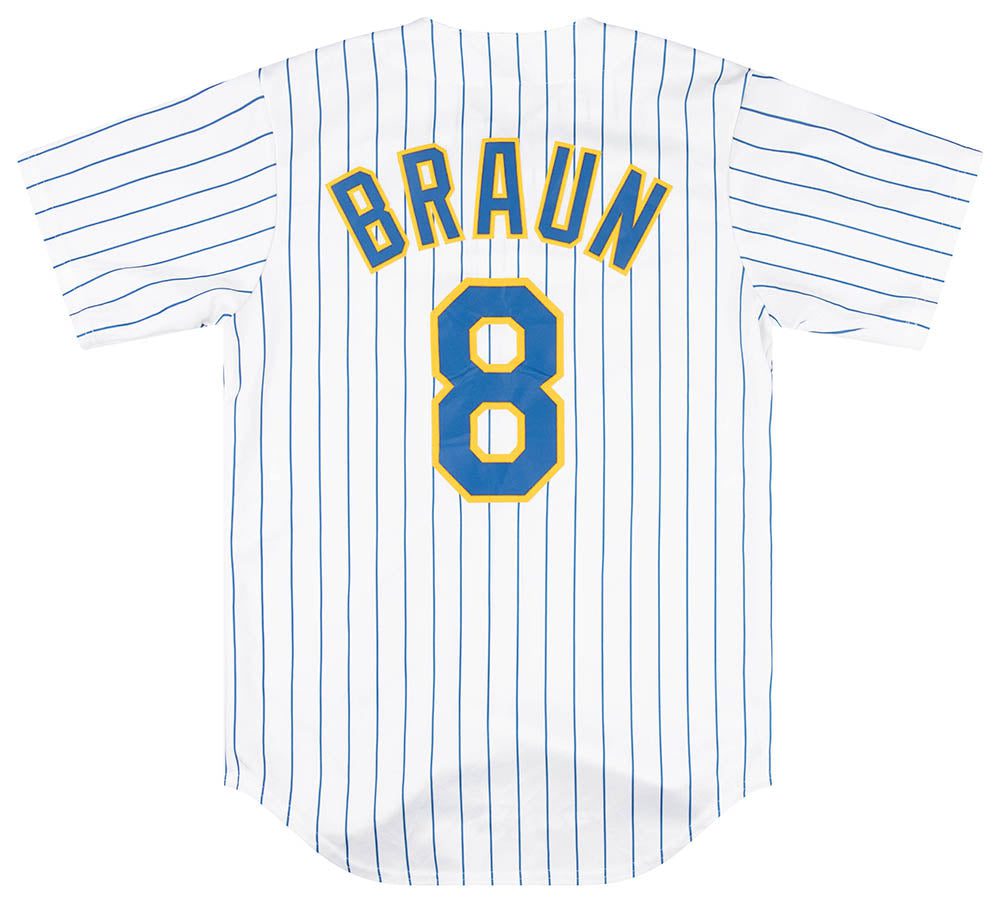 2007-08 MILWAUKEE BREWERS BRAUN #8 MAJESTIC JERSEY (HOME) S 2 BREH0701Back