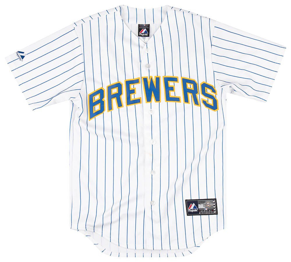 2007-08 MILWAUKEE BREWERS BRAUN #8 MAJESTIC JERSEY (HOME) S 1 BREH0701Front