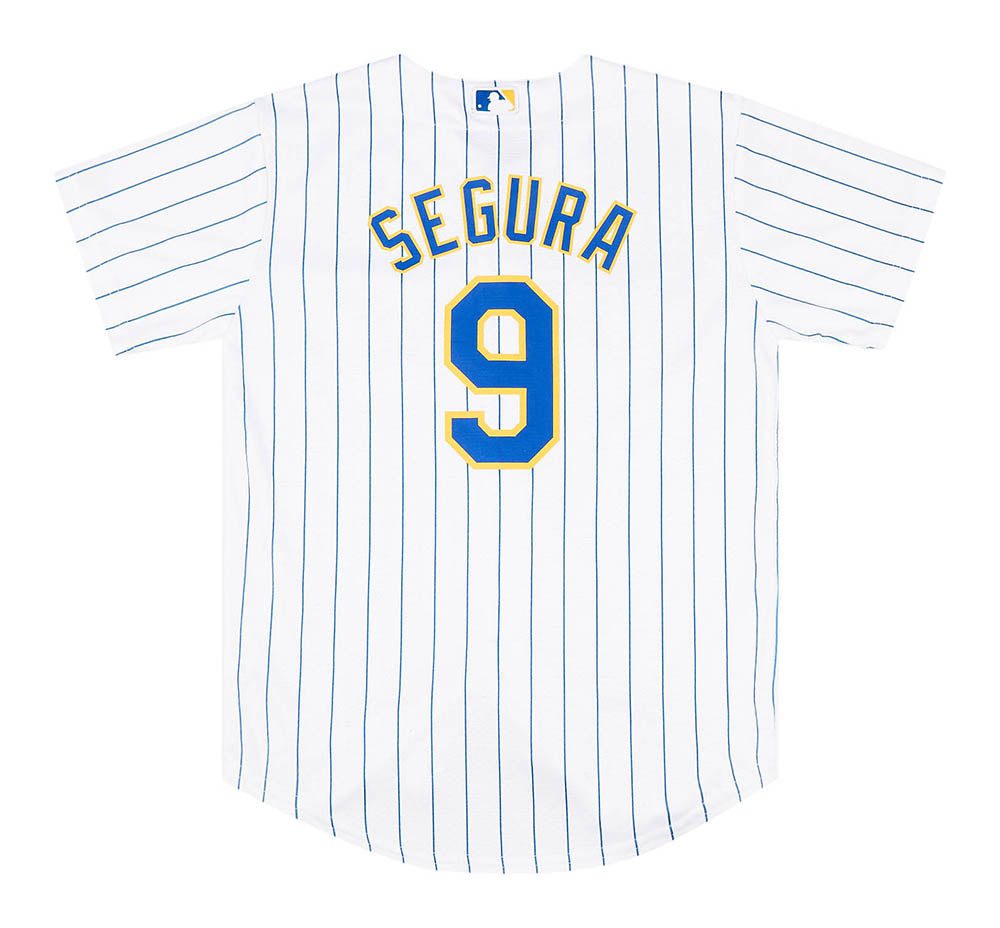 2012-15 MILWAUKEE BREWERS SEGURA #9 MAJESTIC COOL BASE JERSEY (HOME) Y 2 BREH1202Back