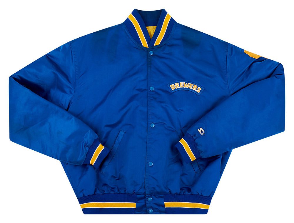 1990-93 MILWAUKEE BREWERS STARTER SATIN VARSITY JACKET XL 1 BREJ9001Front 1