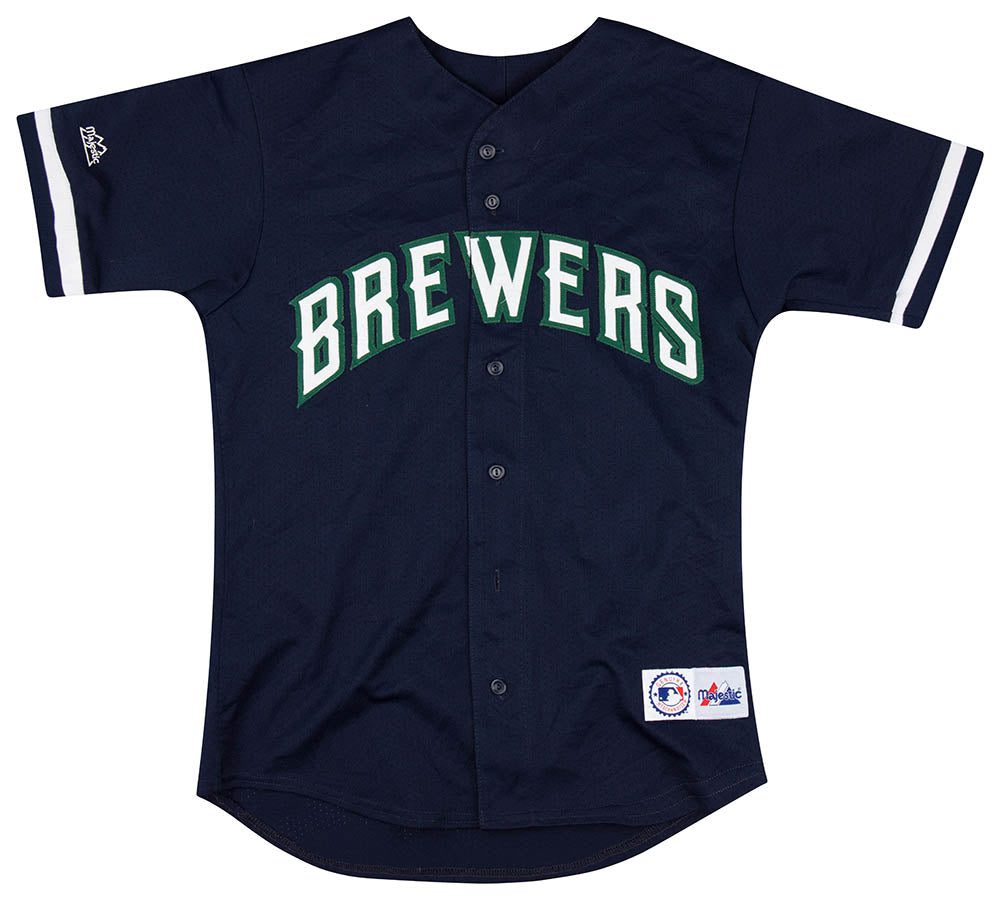 1996-01 MILWAUKEE BREWERS BURNITZ #20 MAJESTIC JERSEY M 1 BRET9601Front