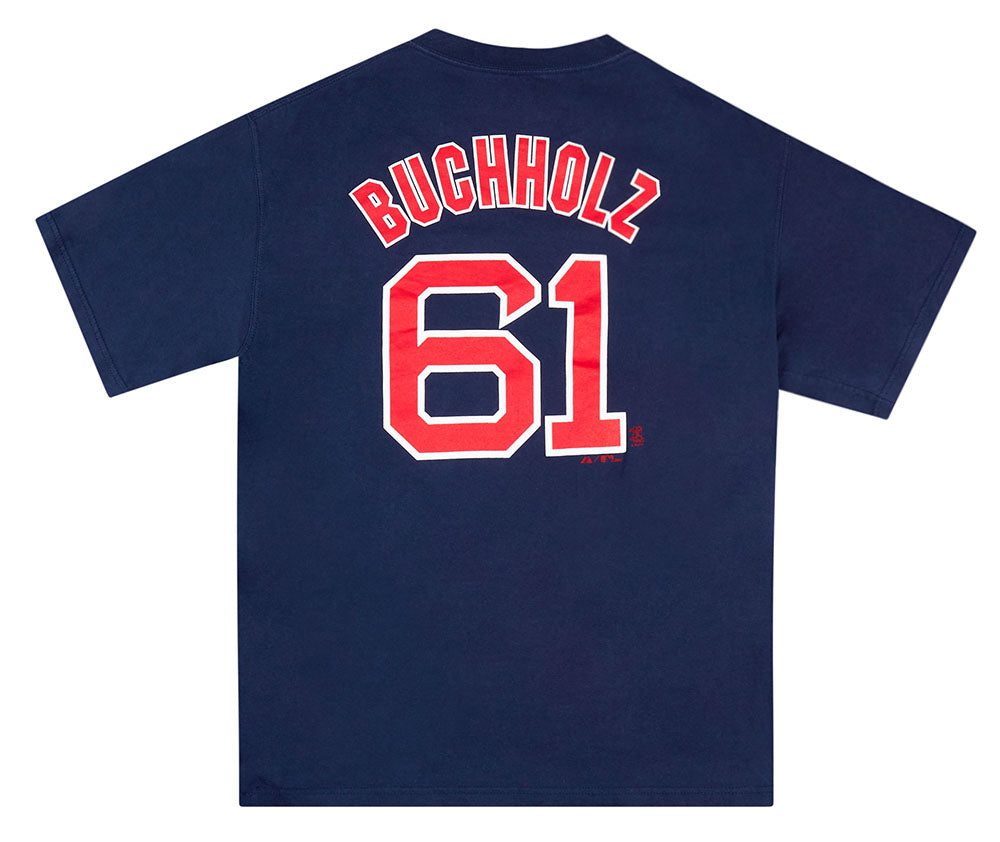 2008 BOSTON RED SOX BUCHHOLZ #61 MAJESTIC TEE L 2 BRSTS0802Back