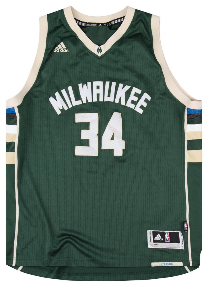 2015-17 MILWAUKEE BUCKS ANTETOKOUNMPO #34 ADIDAS SWINGMAN JERSEY (AWAY) Y 1 BUCA1501Front