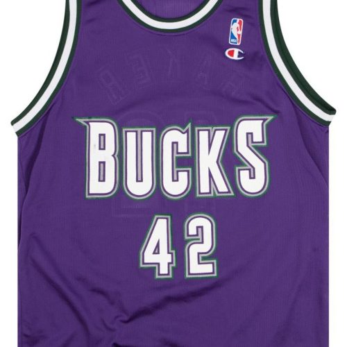1993-95 MILWAUKEE BUCKS BAKER #42 CHAMPION JERSEY (AWAY) L