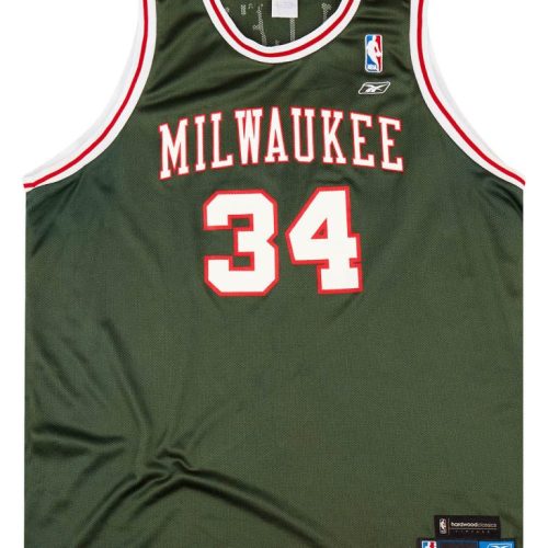 2002-03 MILWAUKEE BUCKS ALLEN #34 REEBOK HARDWOOD CLASSICS JERSEY (AWAY) L