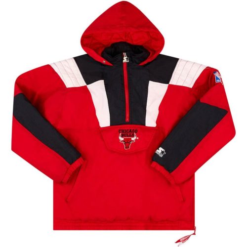 1990's CHICAGO BULLS STARTER 1/2 ZIP RAIN COAT XL