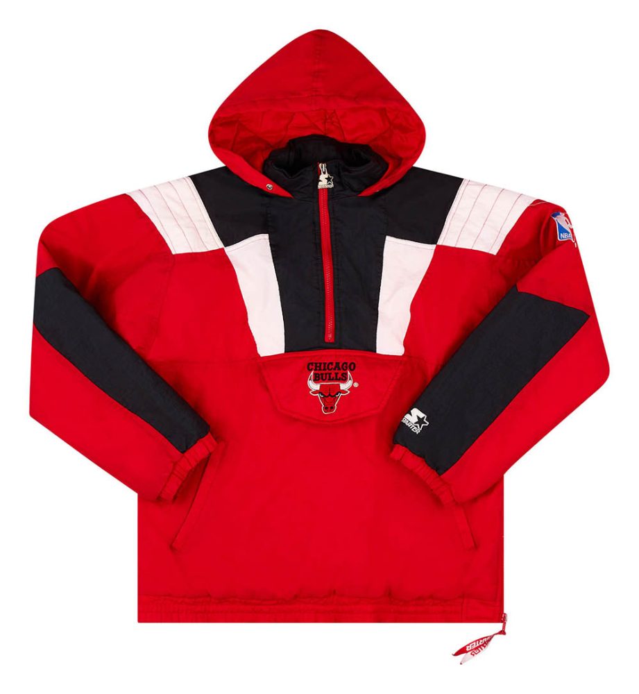 1990's CHICAGO BULLS STARTER 1/2 ZIP RAIN COAT XL 1 BULJ9021Front