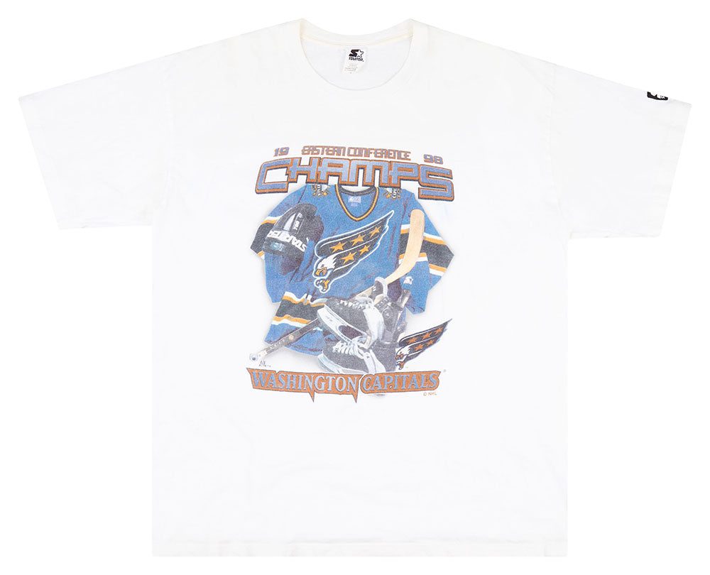 1998 WASHINGTON CAPITALS EASTERN CONFERENCE CHAMPS STARTER GRAPHIC TEE XL 1 CAPTS9801Front