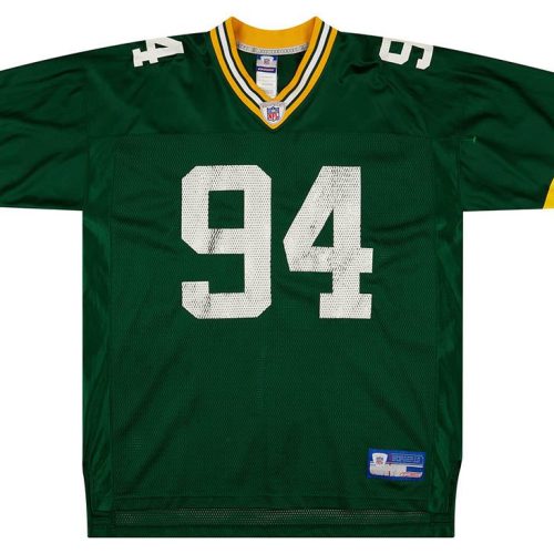 2002-04 GREEN BAY PACKERS GBAJA-BIAMILA #94 REEBOK ON FIELD JERSEY (HOME) XL