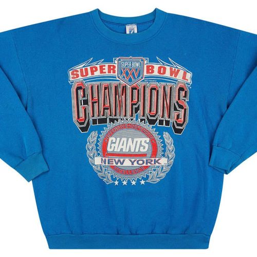 1990 NEW YORK GIANTS SUPER BOWL XXV CHAMPIONS LOGO 7 SWEAT TOP XXL