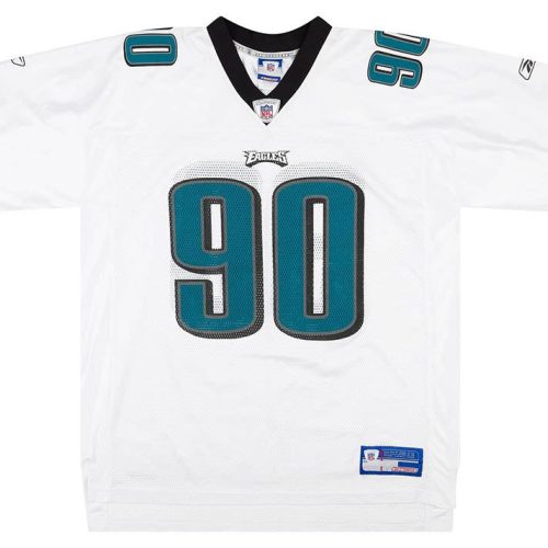 2003-04 PHILADELPHIA EAGLES SIMON #90 REEBOK ON FIELD JERSEY (AWAY) XL