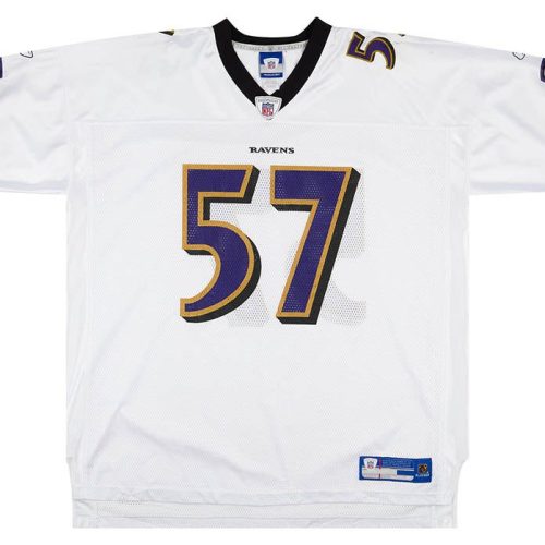 2005-06 BALTIMORE RAVENS SCOTT #57 REEBOK ON FIELD JERSEY (AWAY) XXL