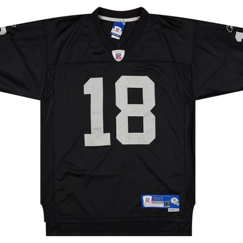2005-06 OAKLAND RAIDERS MOSS #18 REEBOK PREMIER JERSEY (HOME) M