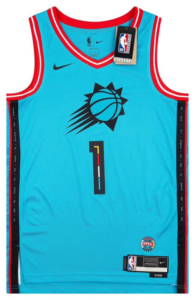 2022-23 PHOENIX SUNS BOOKER #1 NIKE SWINGMAN JERSEY (ALTERNATE) Y - W/TAGS 1 CAS 107