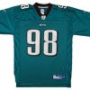 2005-06 PHILADELPHIA EAGLES MIKE PATTERSON #98 REEBOK ON FIELD JERSEY (HOME) L 5 CAS 13 07 OLB 5