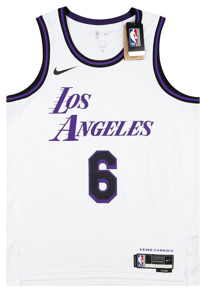 2022-23 LA LAKERS JAMES #6 NIKE SWINGMAN JERSEY (ALTERNATE) L - W/TAGS 1 CAS 62