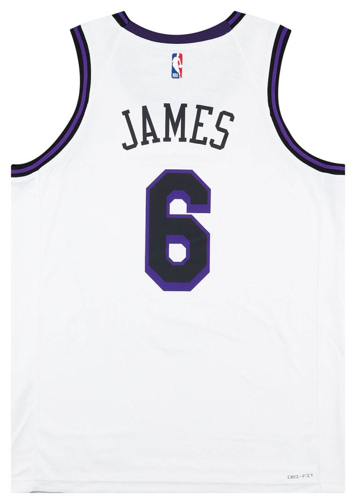 2022-23 LA LAKERS JAMES #6 NIKE SWINGMAN JERSEY (ALTERNATE) L - W/TAGS 2 CAS 63