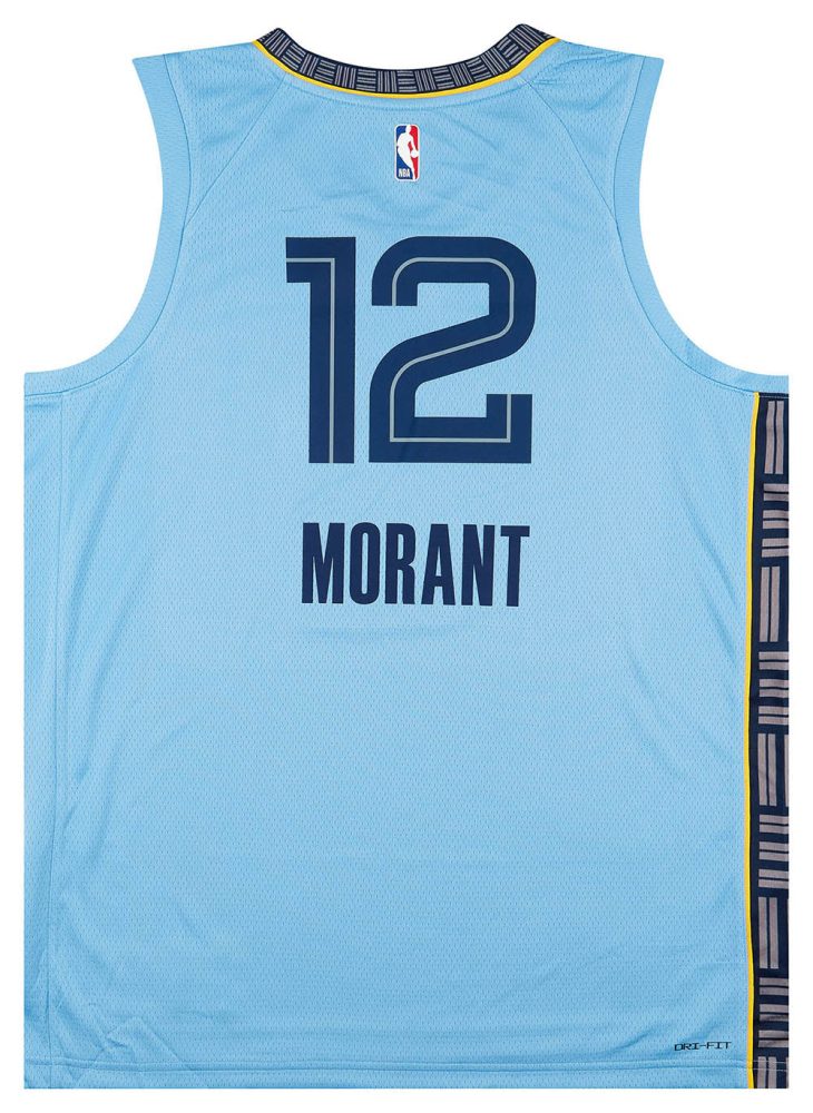 2022-23 MEMPHIS GRIZZLIES MORANT #12 NIKE SWINGMAN JERSEY (ALTERNATE) Y - W/TAGS 2 CAS 65