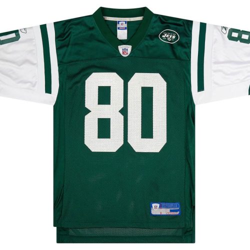 2002-04 NEW YORK JETS CHREBET #80 REEBOK ON FIELD JERSEY (HOME) XXL