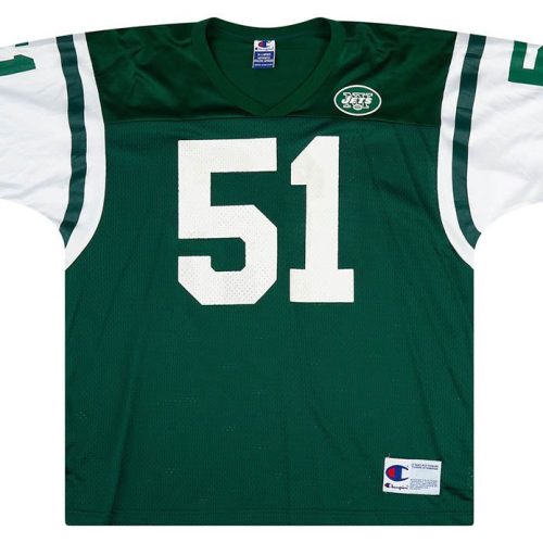 1998-00 NEW YORK JETS BRYAN COX #51 CHAMPION JERSEY (AWAY) XL