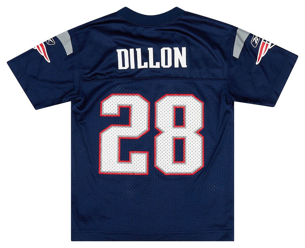 2005-06 NEW ENGLAND PATRIOTS DILLON #28 REEBOK REPLICA JERSEY (HOME) Y 2 CAS07 06OLB263