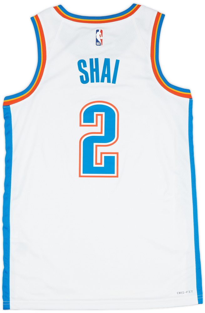 2019-23 OKLAHOMA CITY THUNDER SHAI #2 NIKE SWINGMAN JERSEY (HOME) M - W/TAGS 2 CASJackets 31 08 23 4