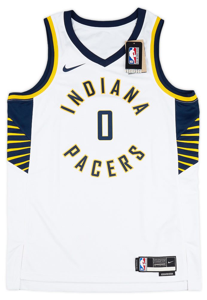 2022-23 INDIANA PACERS HALIBURTON #0 NIKE SWINGMAN JERSEY (HOME) XXL - W/TAGS 1 CAS 03 07 23 73