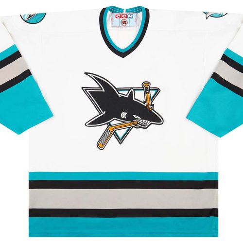 1991-97 SAN JOSE SHARKS CCM JERSEY (HOME) L