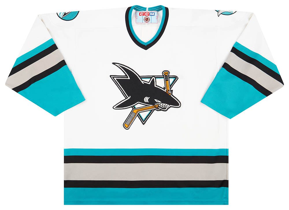 1991-97 SAN JOSE SHARKS CCM JERSEY (HOME) L 1 CAS 06 04 23 111