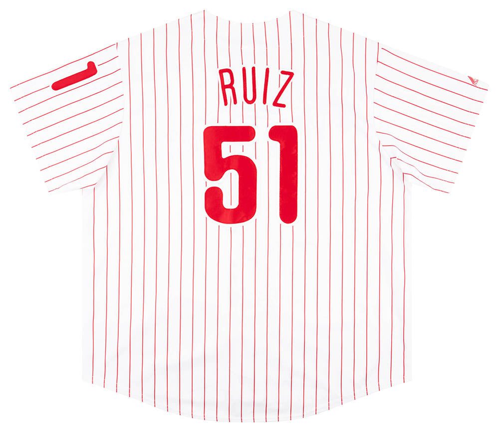2006-08 PHILADELPHIA PHILLIES RUIZ #51 MAJESTIC JERSEY (HOME) XXL 2 CAS 06 04 23 96