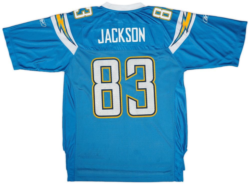 2007 SAN DIEGO CHARGERS JACKSON #83 REEBOK ON FIELD JERSEY (ALTERNATE) M 2 CAS 10 08 23UnListed 10